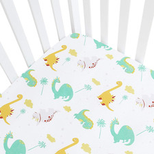 Dinosaur Crib Sheet for Boys Girls, Baby Crib Sheet Fit for Standard Crib and To