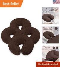 Soft and Durable 4-Pack Mocha Flannel Massage Face Cradle Covers - 100 Cotton