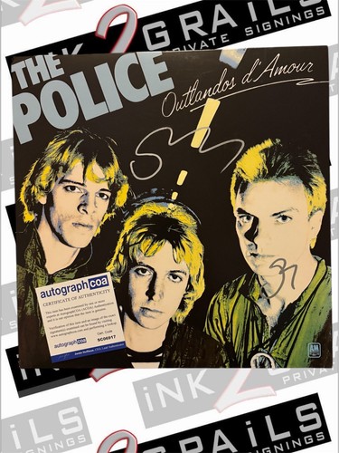 Sting Signed Vinyl Autograph Outlandos d’Amour Album Cover ACOA - The Police