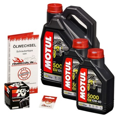 Triumph Rocket III (alle Modelle), 04-15; Motul 10w40 Öl; K&N Ölfilter Motoröl