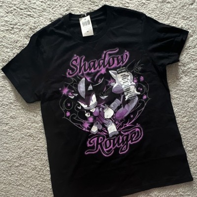 Hot Topic Sonic Shadow Rouge Anime Graphic Tee Women,s/Men's Medium Black Cotton