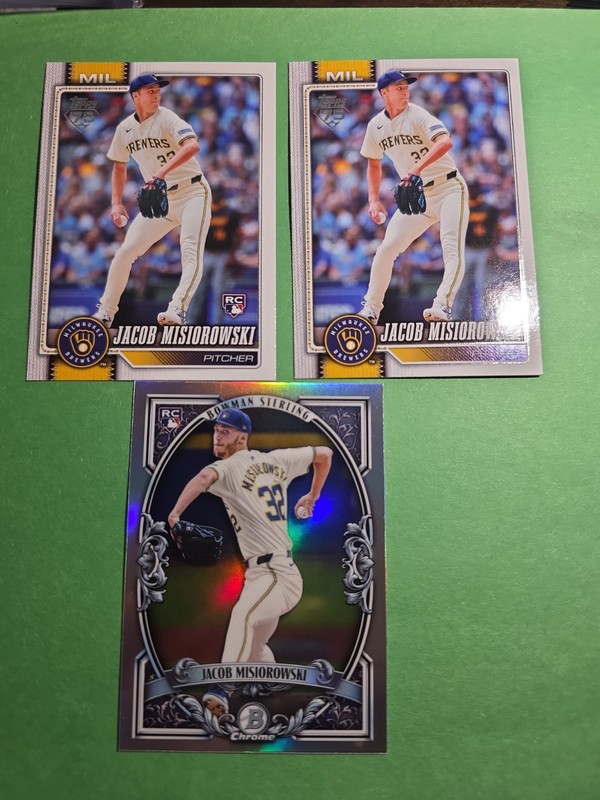 2026 Topps Series 1 2026 Bowman Chrome Sterling JACOB MISIOROWSKI - 3 Card Lot 