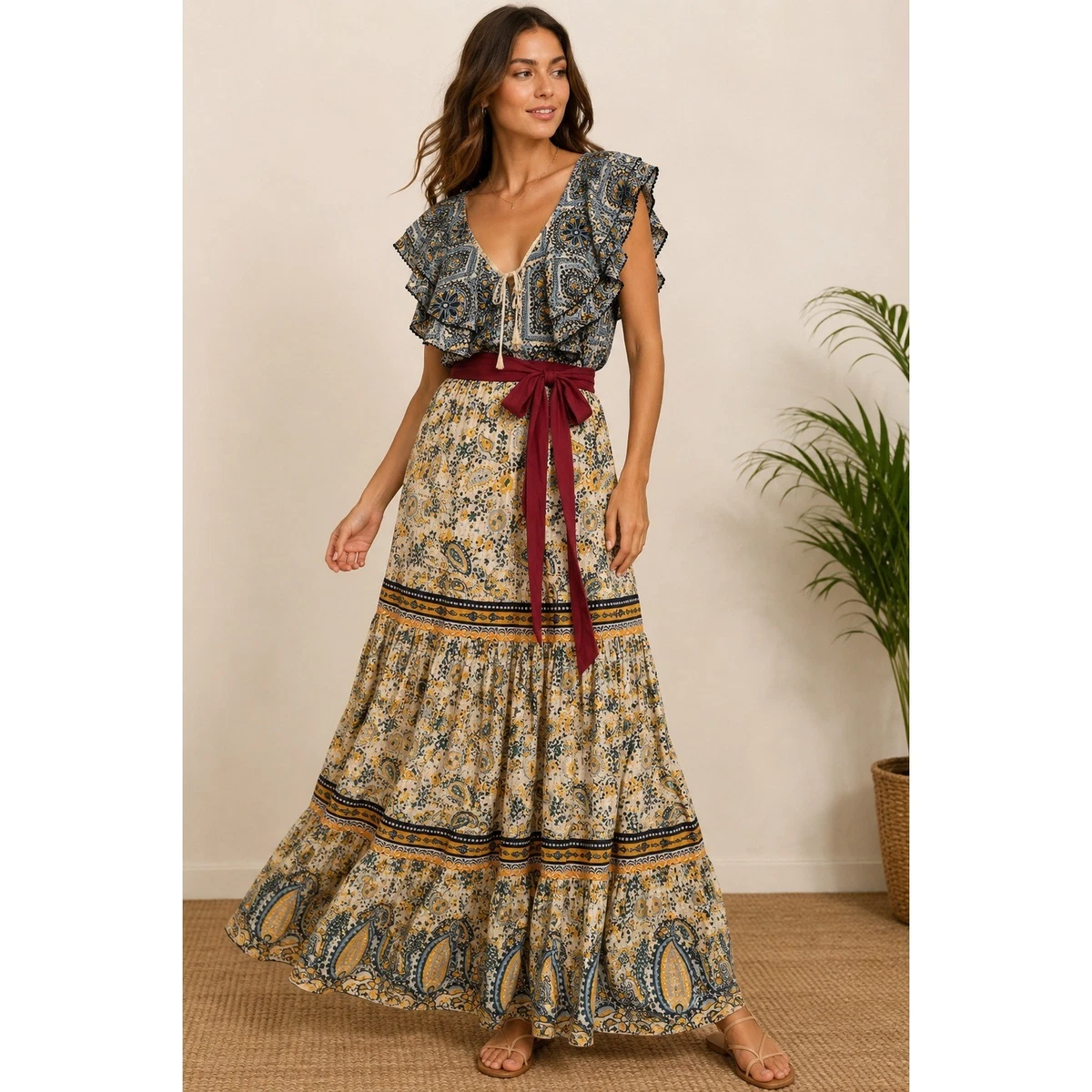 free people paisley maxi dress Free people paisley dress