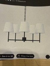 5 Arm Shaded Chandelier Black - Threshold