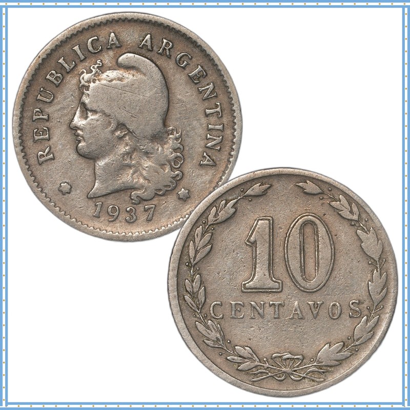 Argentina - 10 Centavos - 1937 - KM#35