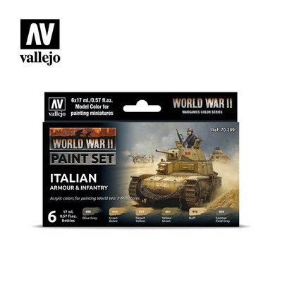 #ad Vallejo WWII Italian Armor and Infantry Paint Set 70.209 $23.99