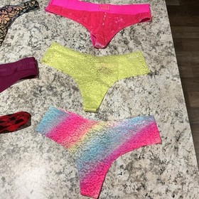 Victorias Secret Pink Panties Lot Size Small Thong  7 Piece