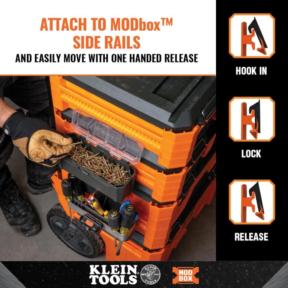 Klein Tools Modbox Parts Bin With Clear Lid Portable Tool Storage Organizer - Image 3 of 4