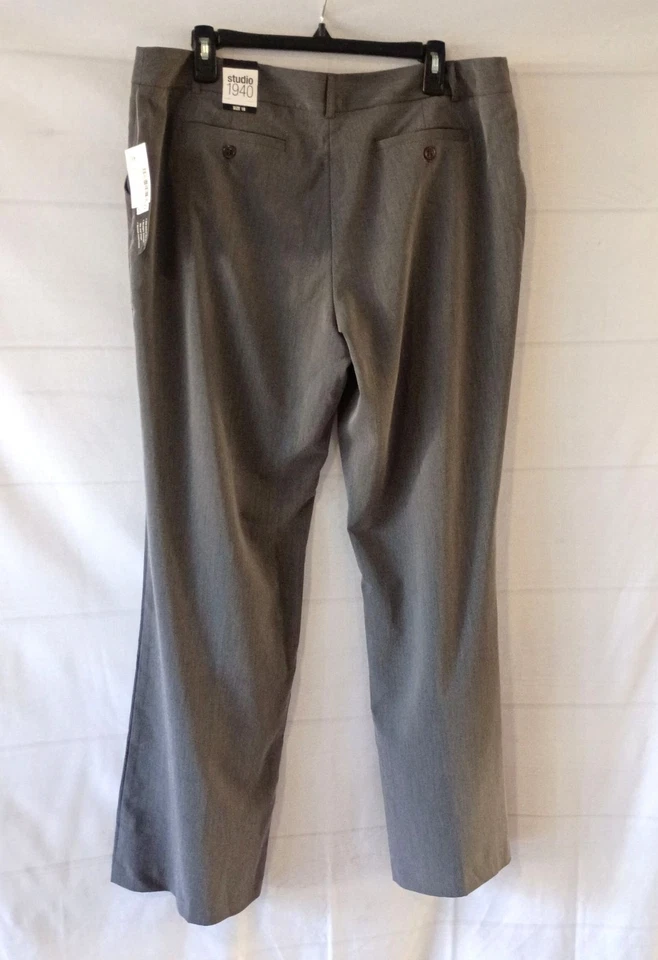 Studio 1940 The Megan Fit Gray Dress Pants Size 16 Stretch Straight Leg NWT - Image 4 of 4