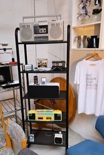 Vintage 80s Habitat Perforated Metal Shelves Tubular Shelving