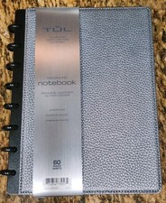 TUL Discbound Notebook, Pink Pebbled Leather Cover, Junior Size, 60 Sheet NEW