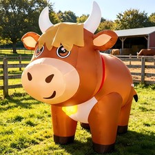 6 FT Inflatables Highland Cow Outdoor Decorations, Blow Up Cow