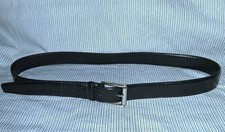 PRADA Leather Dress Belt Size 40/100 Fits 38"-42" Black/Chrome Nice Condition