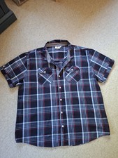 Lee Coper Men's Black White And Red Short Sleeve Men's Shirt 2XL