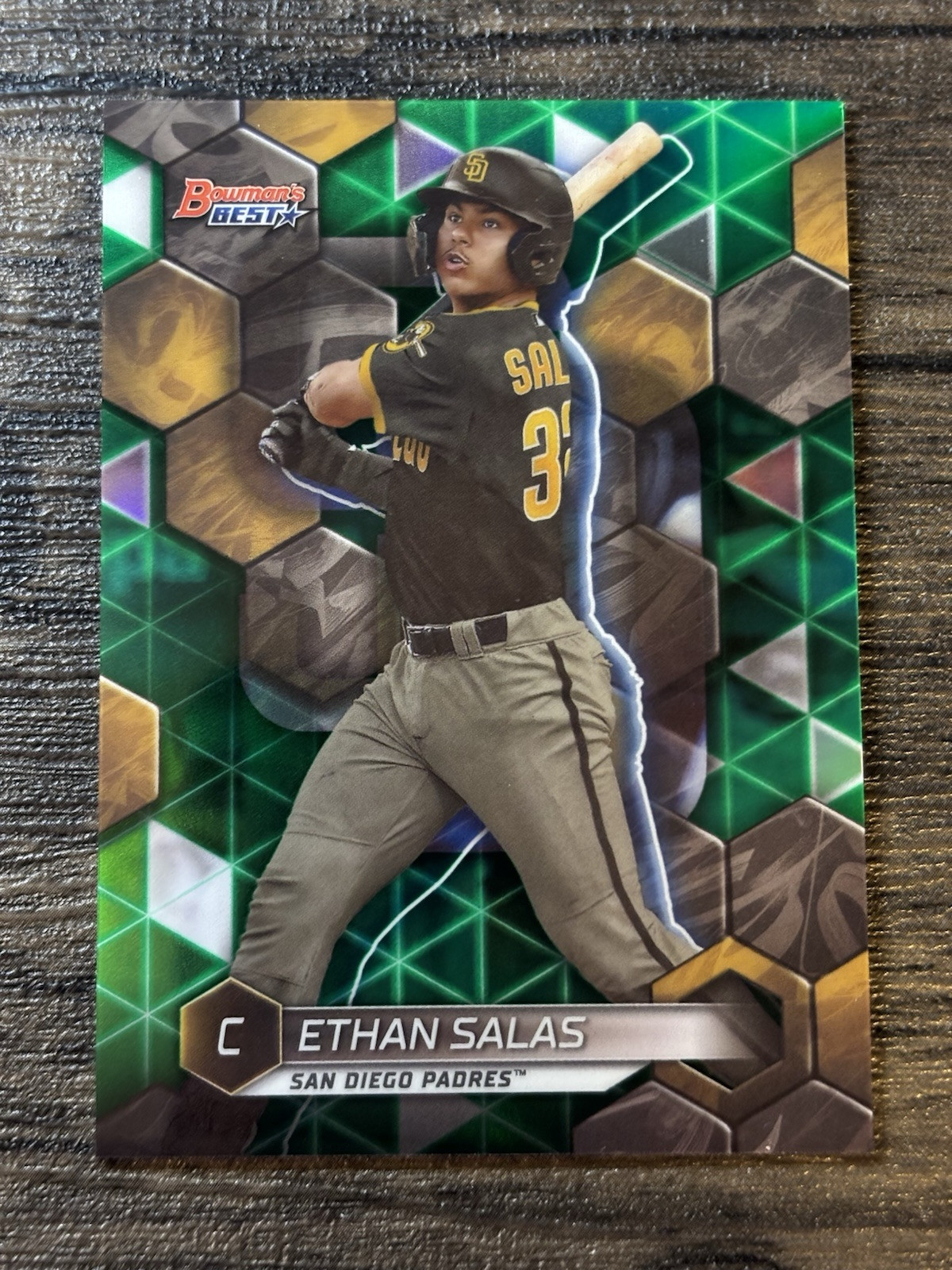ETHAN SALAS 2023 BOWMAN'S BEST TOP PROSPECT GREEN  REFRACTOR /99