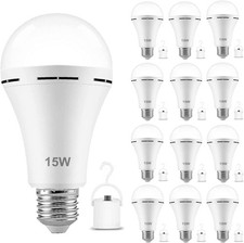 15W Rechargeable LED Light Bulb Emergency For Home Power Failure 1200mAh Charger