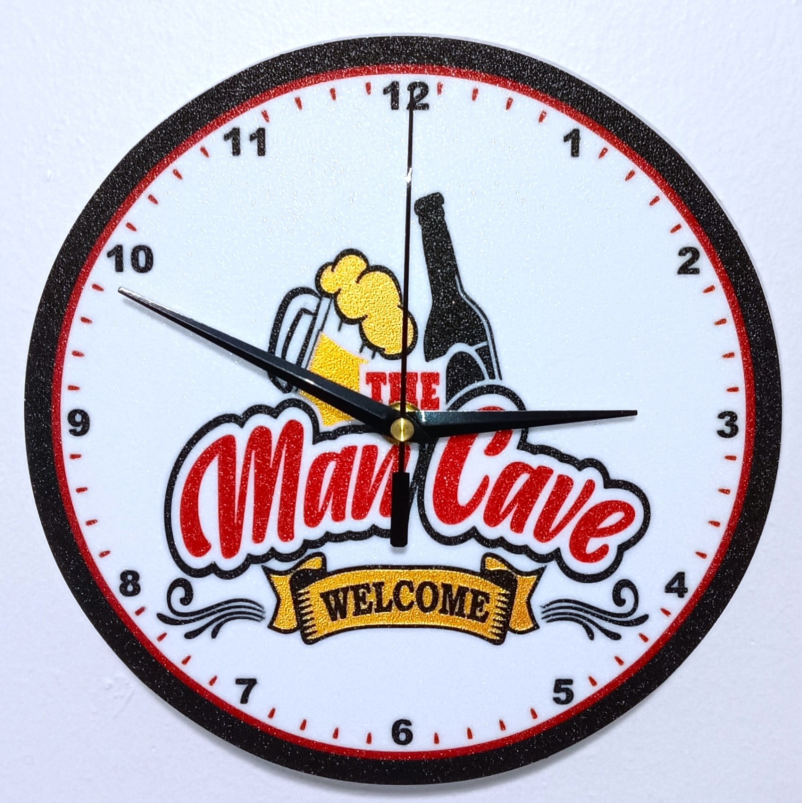 Man Cave Bar Wall Clock Unique 3D Printed