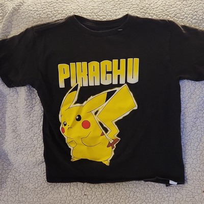 Pokémon Pikachu Youth M (7/8) Black Cotton Graphic Tee Short Sleeve Crew