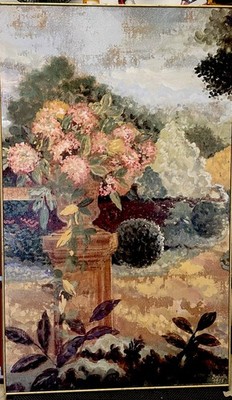 ISABELLE De BORCHGRAVE Original HUGE GARDEN LANDSCAPE Babelle Oil on Canvas Art 