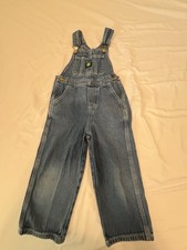 John Deere Overalls Toddler Size 4T Dark Blue Denim Jean Bib Suspender Farm