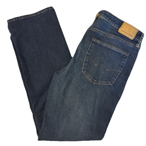 American Eagle Airflex+ Athletic Fit Men's Jeans Size 34x34 Blue Stretch Bootcut