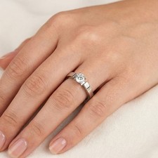 Solitaire Engagement Ring Solid Platinum 0.58 CT Round Lab-Grown Diamond D VS2