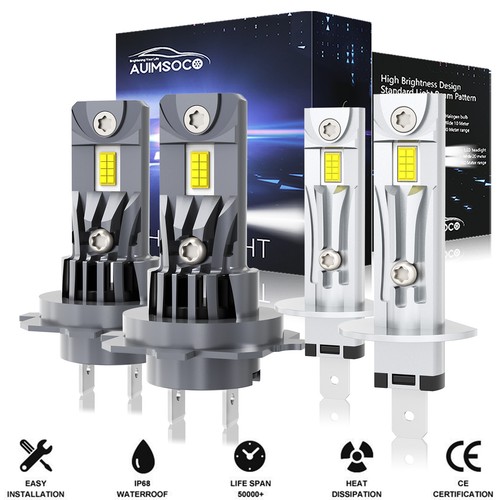 Combo de bombillas de haz alto/bajo de faros LED 6000K H7+H1 para BMW E70 X5 2005-2013 - Imagen 1 de 12