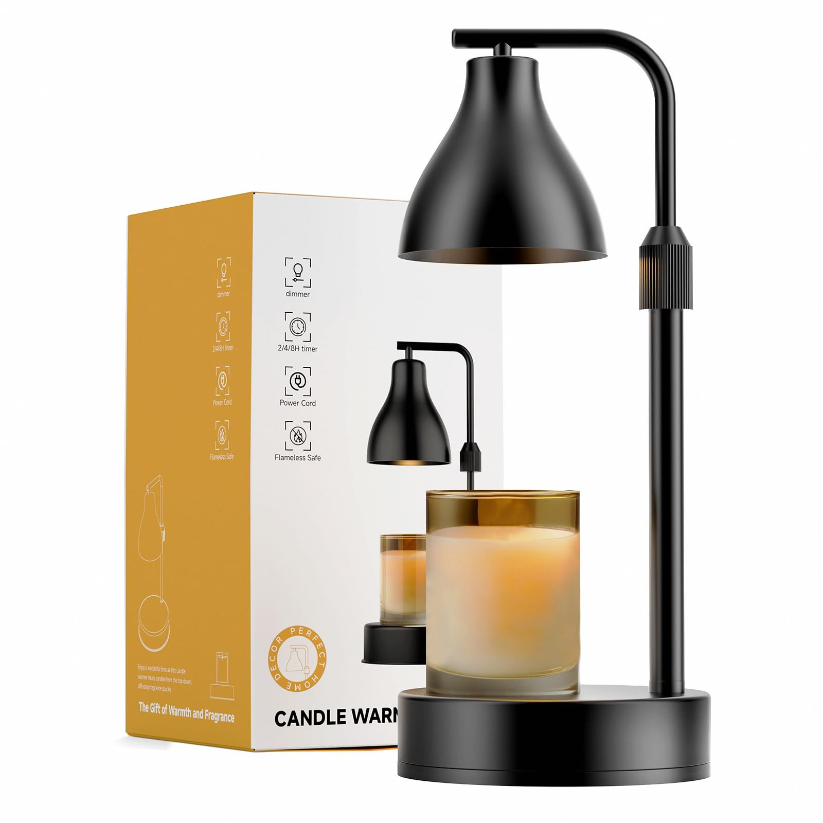 Electric Candle Warmer Lamp with Timer Dimmer 2 Bulbs for Wax Melts
