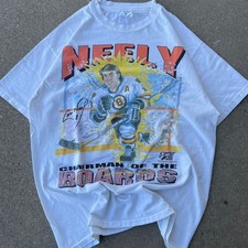 Vintage 90s NHL Boston Bruins Cam Neely Cartoon Caricature shirt VK09449