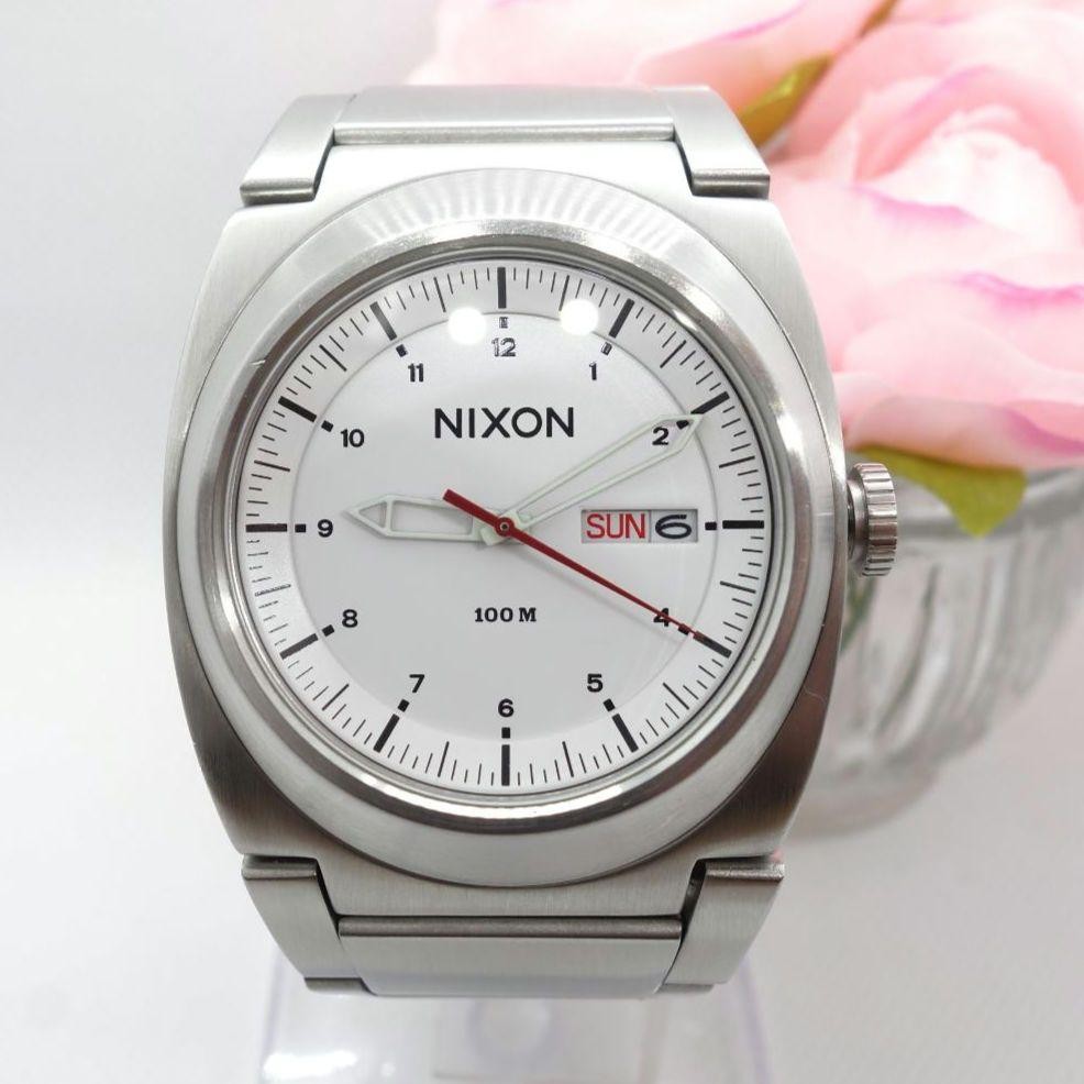 NIXON YOU KNOW THE DON Silver White Date Quartz Mens Watch 40mm