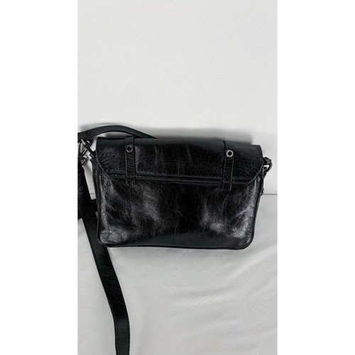 Lia Numa Damen Handtasche schwarz Umhängegurt Echtleder Ösenbörse - Bild 6 von 11