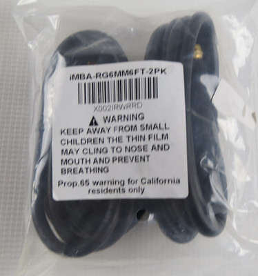 iMBAPrice RG6 Coaxial Cable 6ft (2 Pack) F-Type M/M TV Satellite Internet Gaming