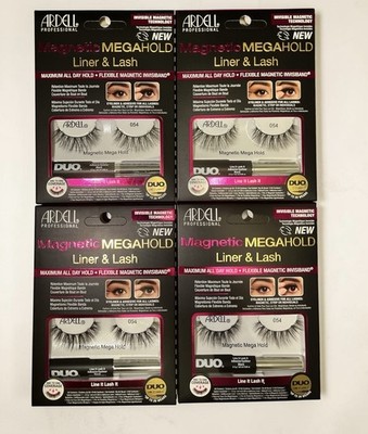 Ardell Magnetic MegaHold Liner & Lash 054 Black Full Volume Reusable Long x4