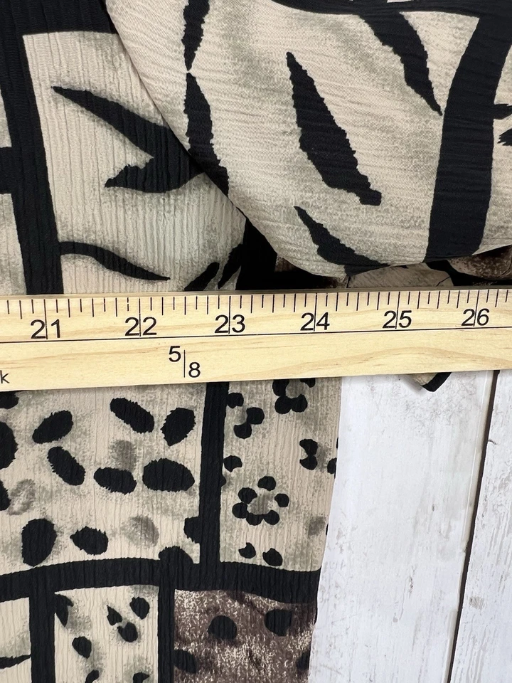 Camisa DonnKenny 1X Botón Plus Blusa Estampado Animal Marrón Manga Corta Clara Foto 3 de 4