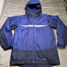 L.L.BEAN Youth Winter Insulated Windbreaker Rain Jacket Blue Sz L 14/16