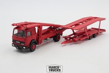 Herpa Iveco Fiat Turbo rimorchio trasporto auto rosso autocostruzione 1/87/H27809
