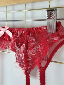 NWT Agent Provocateur L' agent Womens Suspenders Garter Belt Medium Red Pink