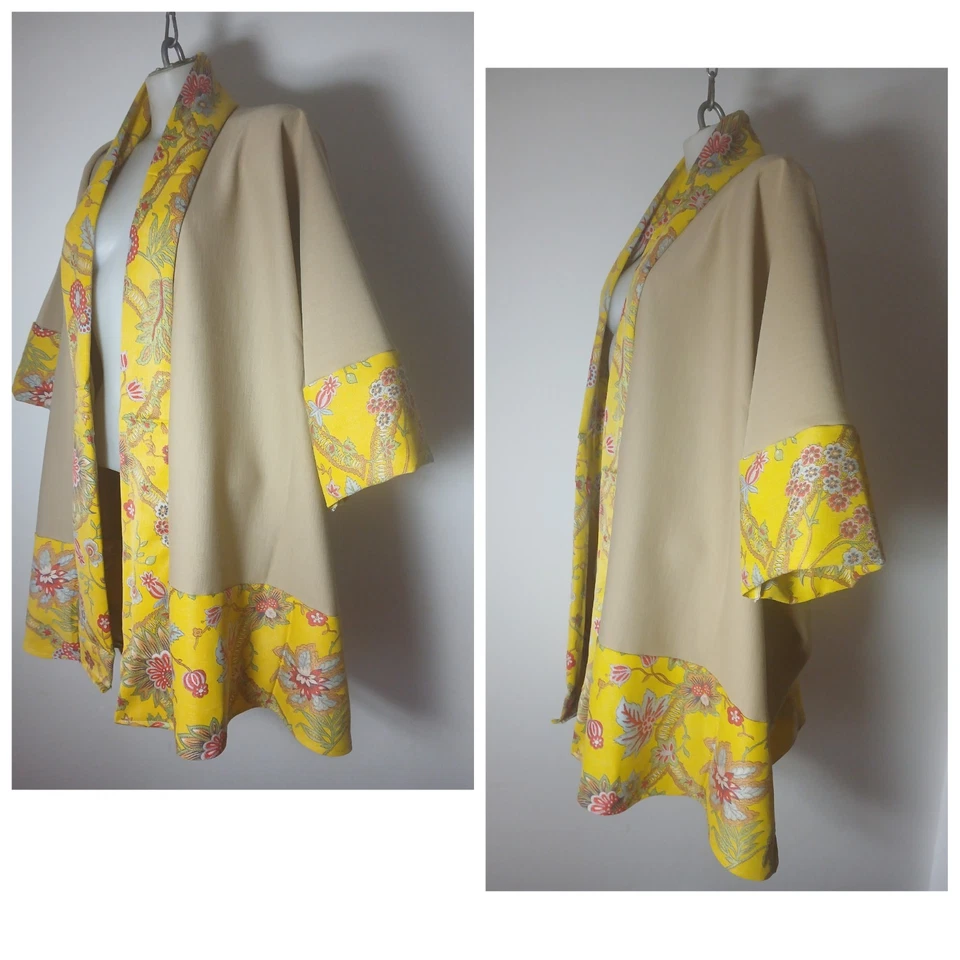 Handmade, one-of-a-kind kimono-style jacketCrafted from vintage French printed - Image 4 of 4