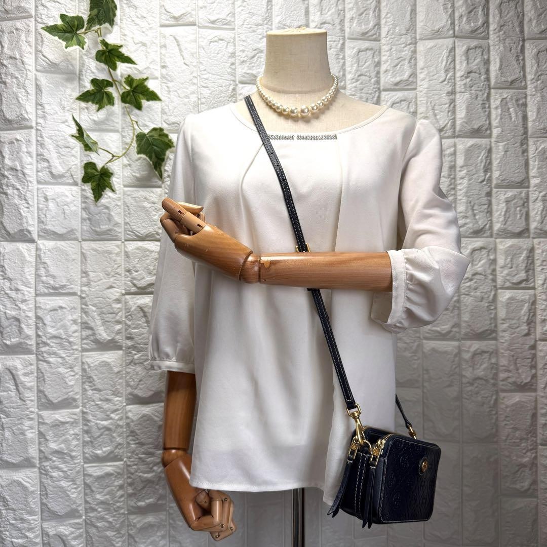 Tory Burch Monogram Leather Crossbody Bag Navy Authentic Rare Limited Edition image 5