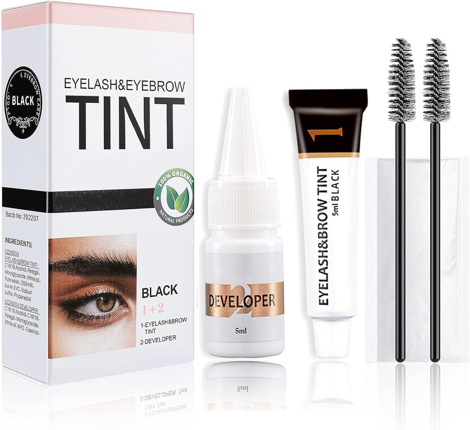 Lash Tint Black Kit - Eyelash & Eyebrow Dye Set - Volume Lashes and Full Brows
