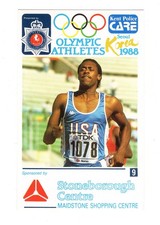 Kent Police Seoul Olympics Card 1988 400m Butch Reynolds USA