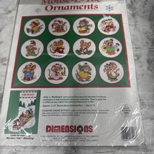 Dimensions Counted Cross Stitch Mouse-L-Toe Ornaments Set Of 12 Kit #8428