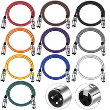 XLR Cables 4 Ft 10 Pack,Dmx 3-Pin XLR Microphone Male to Female Cable, Compatibl