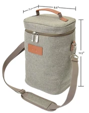 Insulated Wine Bag Cooler Tote 4 Bottle Padded Wine/Champagne Carrier for Picnic