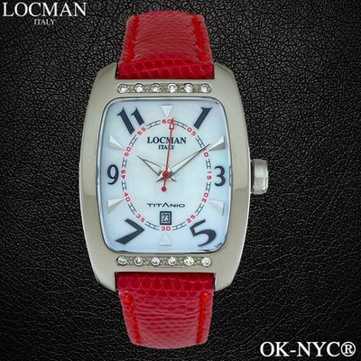 LOCMAN Diamond Titanio Ref. 483 Titanium Case Quartz Watch Mother-of-Pearl 28mm