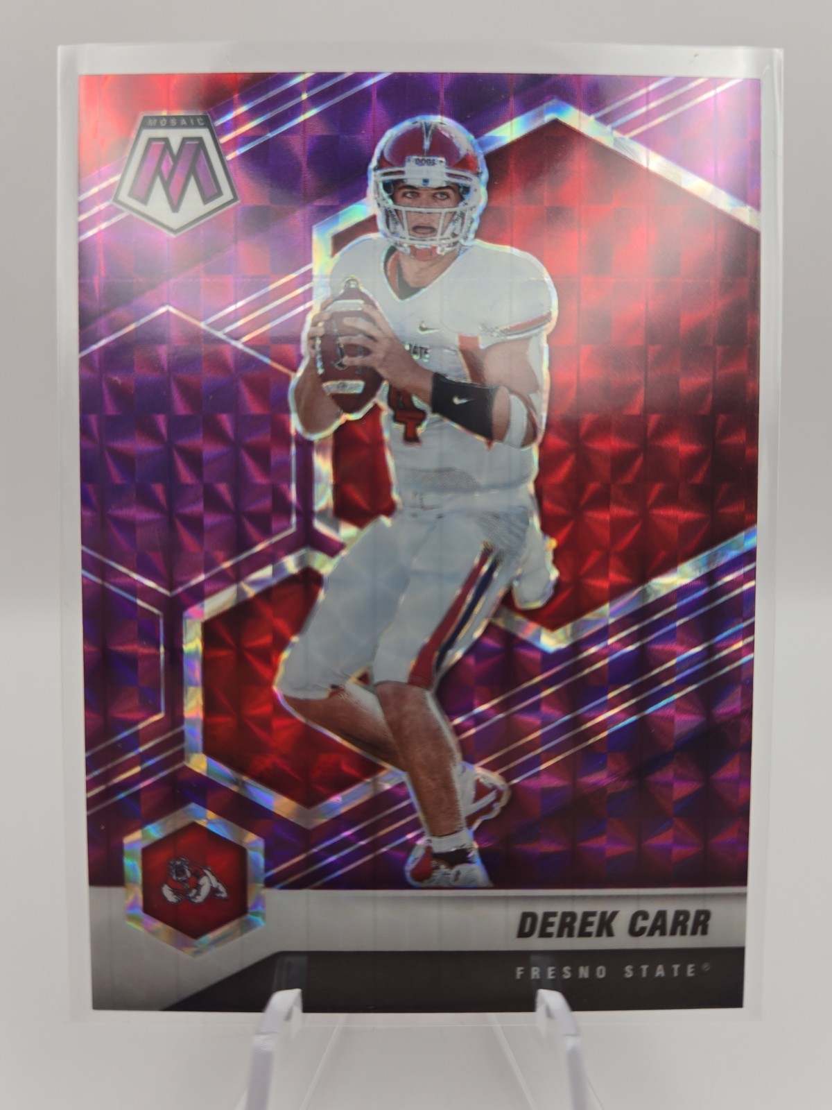 2022 Panini Mosaic Draft Picks Mosaic Purple Prizm /49 Derek Carr #30