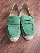 Sam Edelman Women's Green Suede Kai Espadrille Flat Loafer Shoes - Size US 9