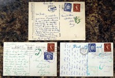 GB 2d Wildings on Postcards with 1d Postage Dues (3) Used GS836