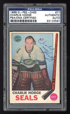 1969 O-Pee-Chee 77 Charlie Hodge PSA Period Autograph Oakland Seals Auto HQ Card