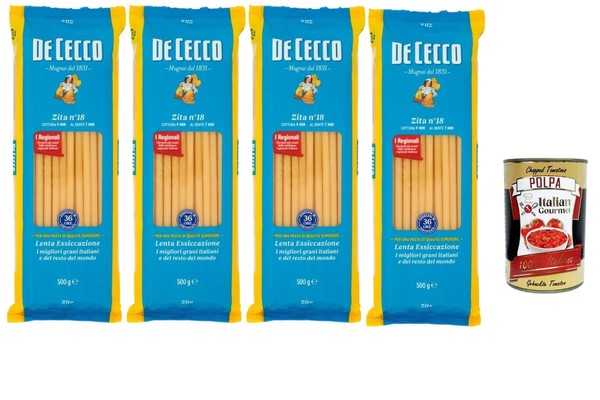De Cecco Zita N°18 Hartweizen Pasta 4X500G +Polpa 400G-image